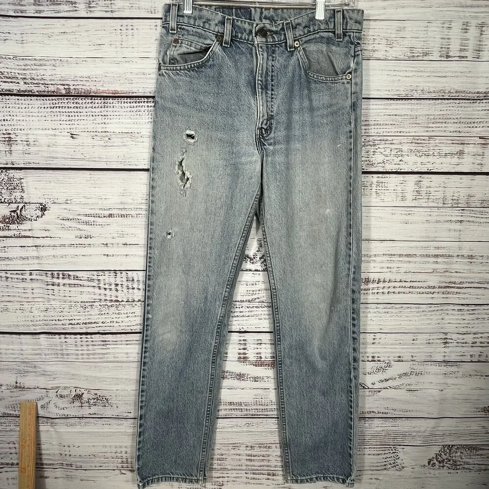 Vtg 90’s Levi’s 505 Orange Tab Mens 32x32 (30x32 Actual) USA Distressed Straight